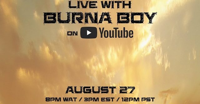 Livestream With Burna To Celebrate 'twice As Tall'